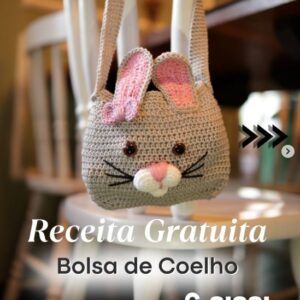Receita de Amigurumi – Bolsa de Coelho (GRÁTIS)