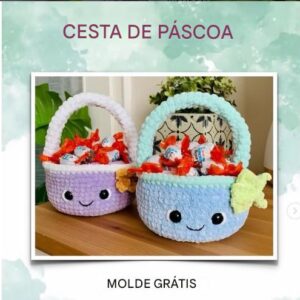 Receita de Amigurumi – Cesta de Páscoa (GRÁTIS)