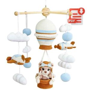 Receita de Amigurumi em PDF – Móbile Ursinho Aviador