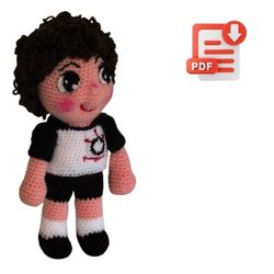 Receita de amigurumi em PDF - Boneco Corinthians