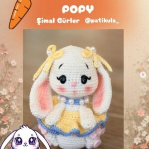 Receita de Amigurumi em PDF– Coelha Popy (GRÁTIS)