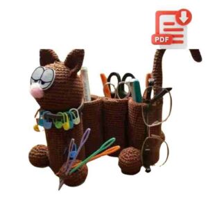 Receita de Amigurumi em PDF – Gato Organizador
