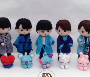 Receita de Amigurumi em PDF – BTS Dalmajung e Mini BT21