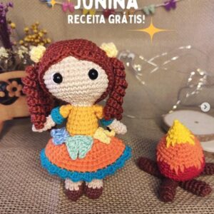 Receita de amigurumi em PDF Gratuita - Junina