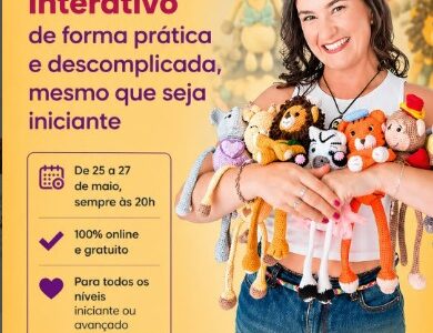 Workshop Amigurumi Interativo Online e Gratuito de 25 a 27 de Maio