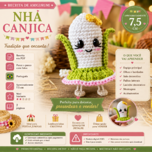 Receita de Amigurumi em PDF – Nhá Canjica