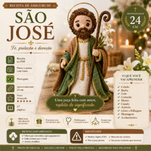 Receita de Amigurumi em PDF– São José