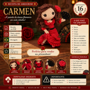 Receita de Amigurumi em PDF– Carmen