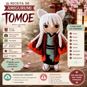 Receita de Amigurumi em PDF– Tomoe (Kamisama Hajimemashita)