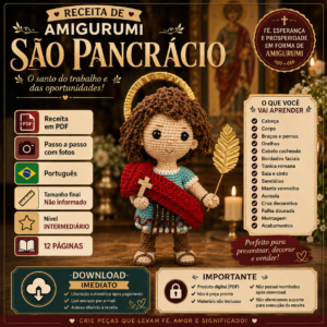 Receita de Amigurumi em PDF – São Pancrácio