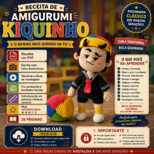 Receita de Amigurumi em PDF – Kiquinho