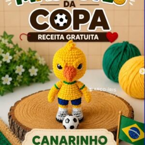 Receita de amigurumi gratuita: Canarinho Pistola Amigurumi (Mascotes da Copa)