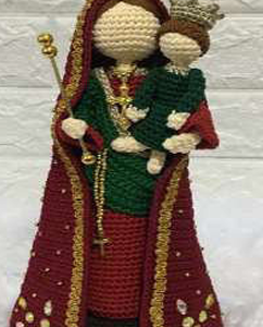 Receita de Amigurumi em PDF – Virgem Maria Auxiliadora dos Cristãos - 30 cm