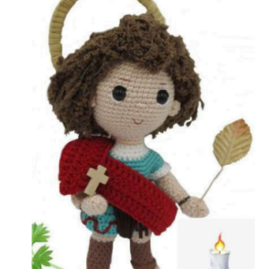 Receita de Amigurumi em PDF –São Pancrácio em Amigurumi: Trabalho e Dinheiro - 25cm