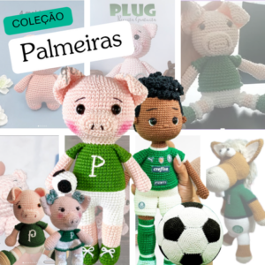 Coleção Palmeiras - Receitas de amigurumi em PDF - Jogador + Mascote e bônus